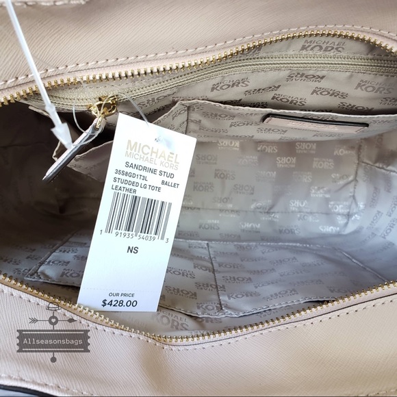 NWT Michael Kors Large Sandrine stud Tote Ballet - Picture 4 of 8